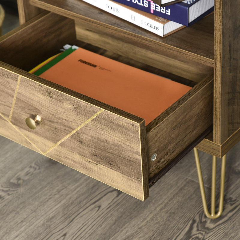 Scaffale Libreria 3 Ripiani 1 Cassetto 48x39x87,2 cm in Truciolare  Marrone