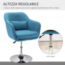 Poltrona Girevole Imbottita in Tessuto  Blu