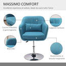 Poltrona Girevole Imbottita in Tessuto  Blu