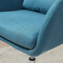 Poltrona Girevole Imbottita in Tessuto  Blu