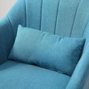 Poltrona Girevole Imbottita in Tessuto  Blu