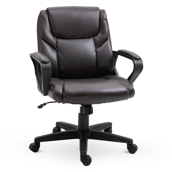 acquista Sedia Poltrona Direzionale da Ufficio in Similpelle  Marrone Scuro