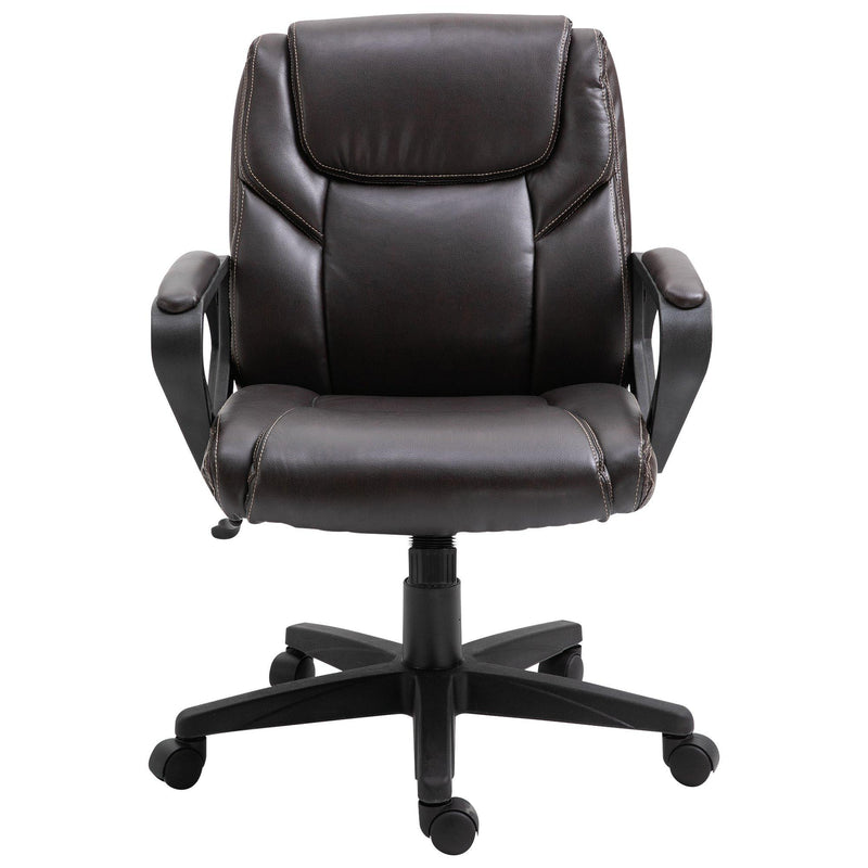 Sedia Poltrona Direzionale da Ufficio in Similpelle  Marrone Scuro