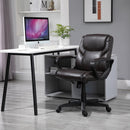 Sedia Poltrona Direzionale da Ufficio in Similpelle  Marrone Scuro