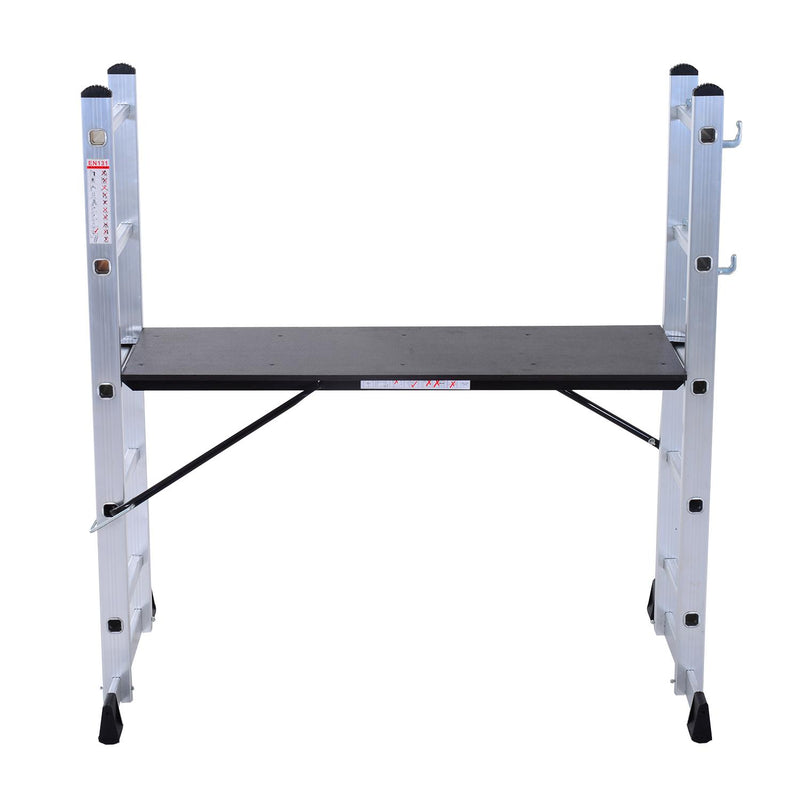 Mini Ponteggio Trabattello Scala 130x70x140 cm in Alluminio Portata max 150 Kg 