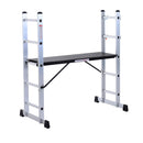 Mini Ponteggio Trabattello Scala 130x70x140 cm in Alluminio Portata max 150 Kg 