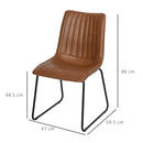 Set 2 Sedie Imbottite in Similpelle  Marrone Chiaro