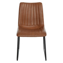 Set 2 Sedie Imbottite in Similpelle  Marrone Chiaro