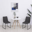 Set 2 Sedie Imbottite in Similpelle  Grigie