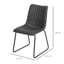 Set 2 Sedie Imbottite in Similpelle  Grigie