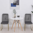 Set 2 Sedie Imbottite 44,5x59,5x91 cm in Flanella  Grigie