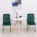 Set 2 Sedie Imbottite 44,5x59,5x91 cm in Flanella  Verdi