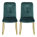 Set 2 Sedie Imbottite 44,5x59,5x91 cm in Flanella  Verdi