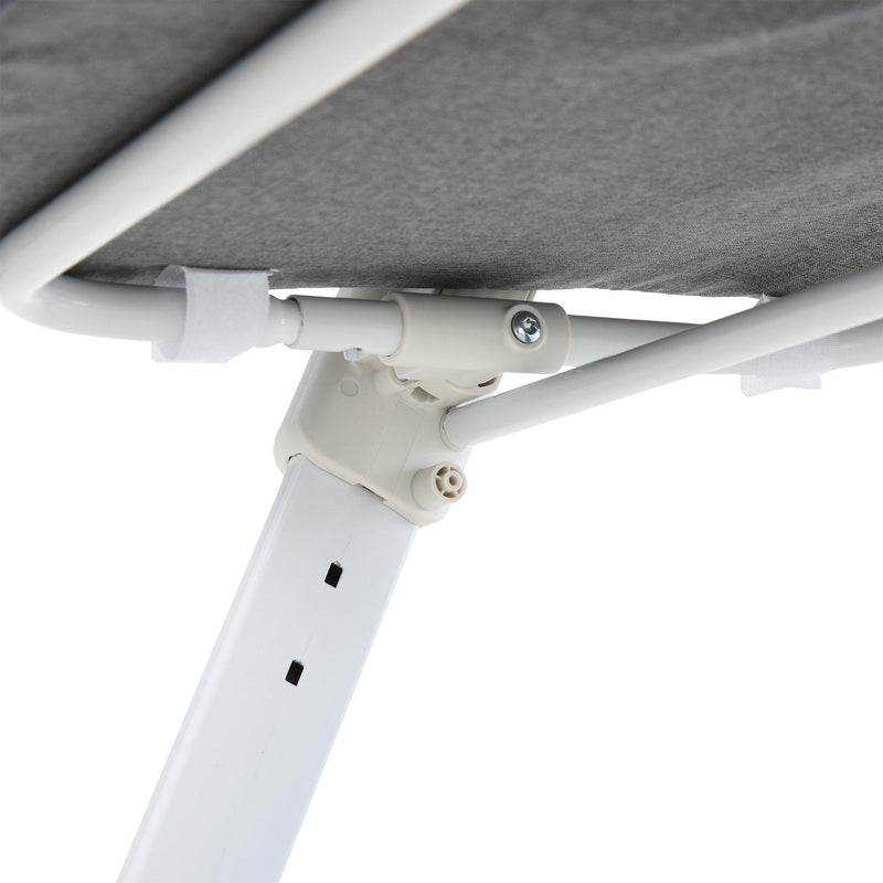 Culla Fianco Letto Pieghevole 0-5 Mesi 94x64x72-80 cm in Alluminio e Cotone  Bianco e Grigio