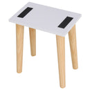 Consolle Trucco 80x40x127 cm con Specchio e Sgabello  Bianca