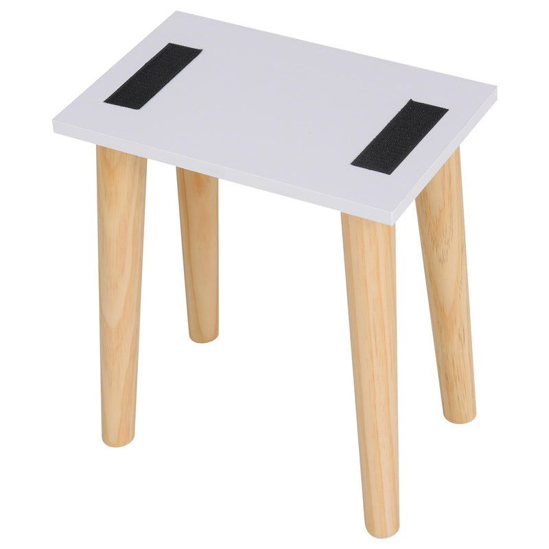 Consolle Trucco 80x40x127 cm con Specchio e Sgabello  Bianca