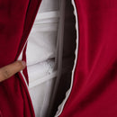 Poltrona a Dondolo con Poggiagambe in Legno Curvato   Rossa