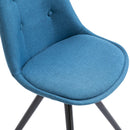 Set 2 Sedie Imbottite 48x56x87 cm in Tessuto  Blu