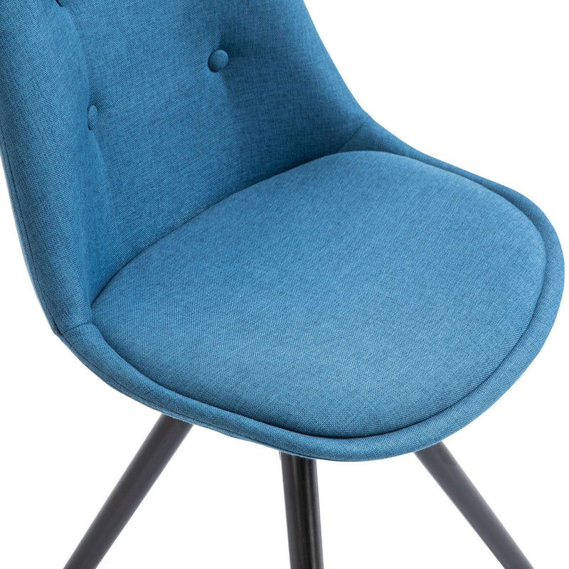 Set 2 Sedie Imbottite 48x56x87 cm in Tessuto  Blu