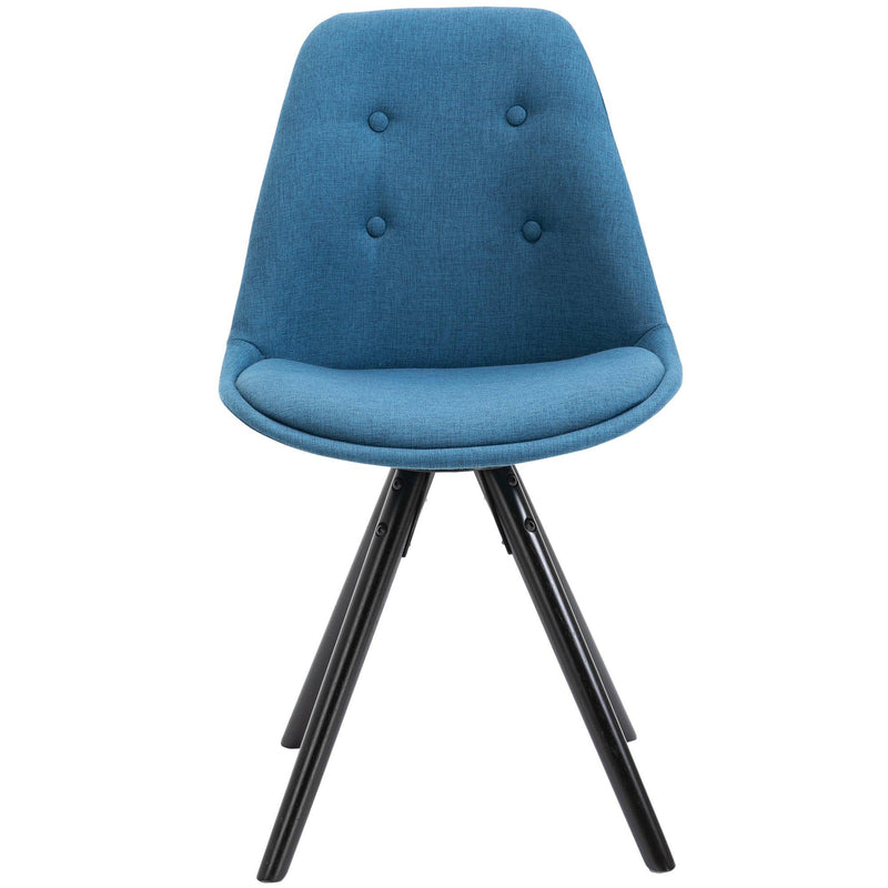 Set 2 Sedie Imbottite 48x56x87 cm in Tessuto  Blu