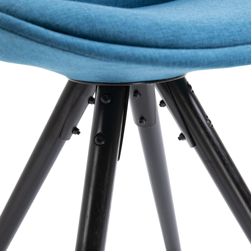 Set 2 Sedie Imbottite 48x56x87 cm in Tessuto  Blu