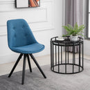 Set 2 Sedie Imbottite 48x56x87 cm in Tessuto  Blu