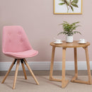 Set 2 Sedie Imbottite 48x56x87 cm in Tessuto  Rosa