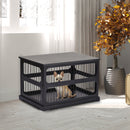 Gabbia per Cani di Taglia Medio-Piccola 55x90x60 cm in MDF  Nera