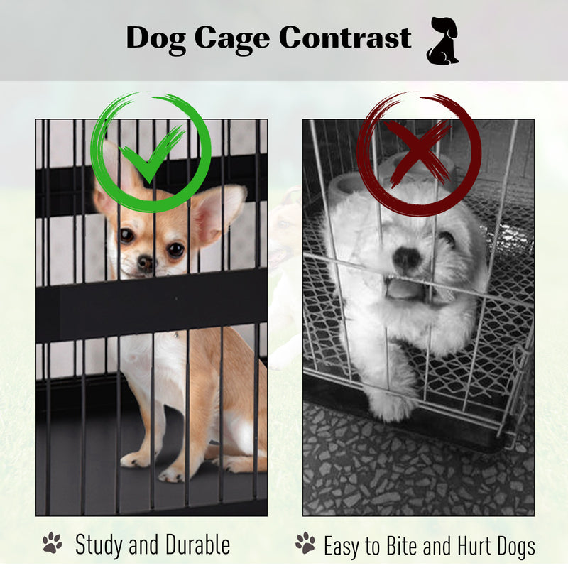 Gabbia per Cani di Taglia Medio-Piccola 55x90x60 cm in MDF  Nera