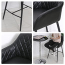 Set 2 Sgabelli Imbottiti 55,5x57,5x93 cm  Neri