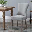 Set 2 Sedie Imbottite 45x66x92,5 cm in Tessuto  Grigie