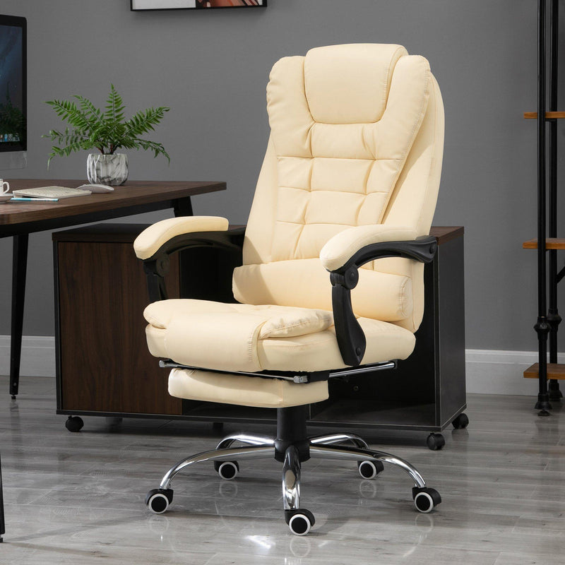 Sedia da Ufficio Presidenziale in Similpelle  Beige