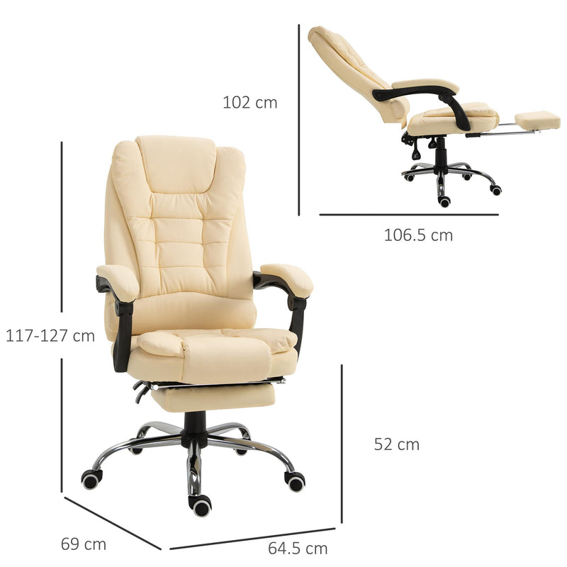 Sedia da Ufficio Presidenziale in Similpelle  Beige
