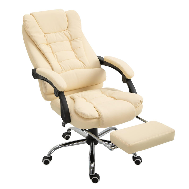 Sedia da Ufficio Presidenziale in Similpelle  Beige