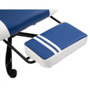 Sedia da Gaming Ergonomica con Poggiapiedi  Blu e Bianco