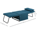 Pouf Letto Brandina con Materasso Pieghevole 69x180x41 cm  Blu