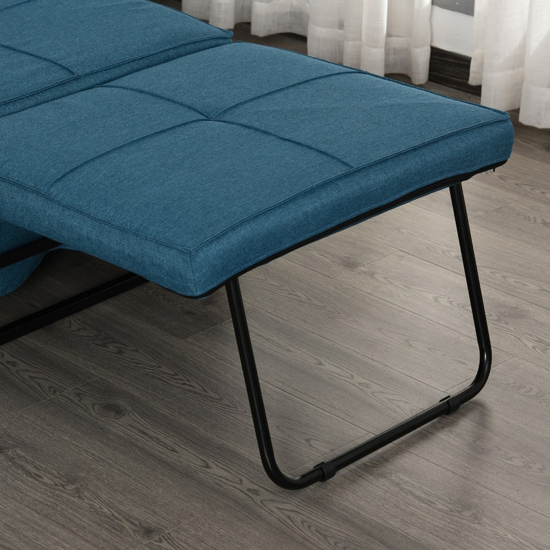 Pouf Letto Brandina con Materasso Pieghevole 69x180x41 cm  Blu