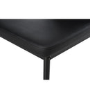 Set da Pranzo Tavolo con Piano in Vetro e 4 Sedie in Metallo e Similpelle  Nero