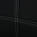 Set da Pranzo Tavolo con Piano in Vetro e 4 Sedie in Metallo e Similpelle  Nero