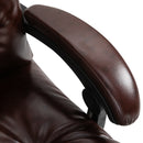 Sedia da Ufficio Presidenziale in Similpelle con Poggiapiedi  Marrone