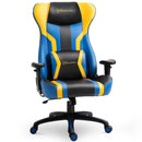 Sedia da Gaming Ergonomica 74x63x118,5- cm  Nera Blu e Giallo