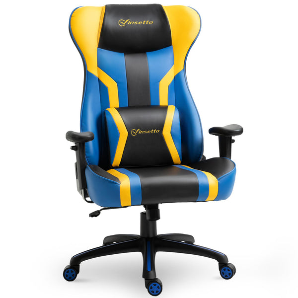 Sedia da Gaming Ergonomica 74x63x118,5- cm Nera Blu e Giallo sconto