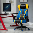 Sedia da Gaming Ergonomica 74x63x118,5- cm  Nera Blu e Giallo