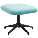 Poltrona Reclinabile con Poggiapiedi in Acciaio e Tessuto  Blu