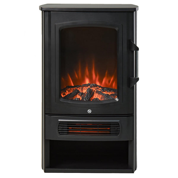 Camino Elettrico da Pavimento 44,5x32,1x74 cm Effetto Fiamma 2000W  Nero prezzo