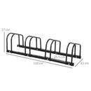 Rastrelliera Porta Biciclette 4 Posti 110x33x27 cm in Acciaio Nero
