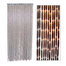 Tenda a Fili per Porta Antimosche 140x240 cm in Legno Noce Gocce Grande