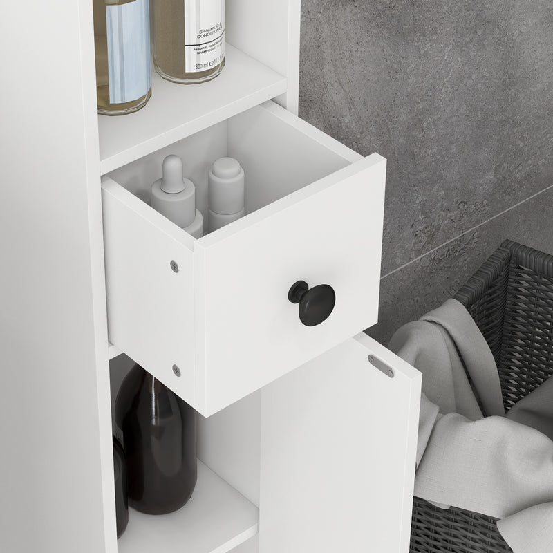 Mobile a Colonna Bagno 20x20x180 cm Design Slim in Legno Bianco  