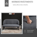 Divano 2 Posti 114x57x70 cm in Tessuto Grigio
