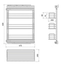 Carrello Estraibile per Moduli Inferiori Cucina da 300 a 480 mm in Acciaio Emuca Brillo Cromato